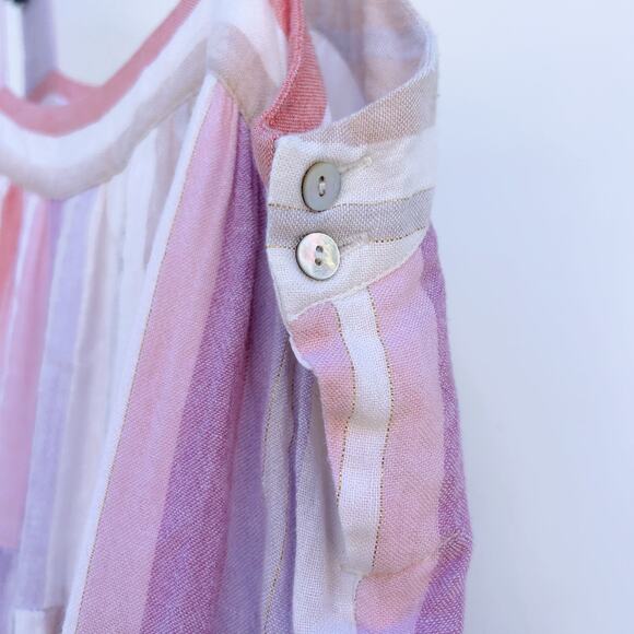 Rails Amaya Juliette Tiered Striped Tank Midi Dress Pink Linen Medium - Picture 6 of 13